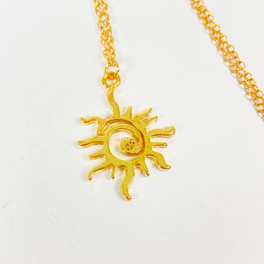 Vintage Sun Necklace Chain Gold