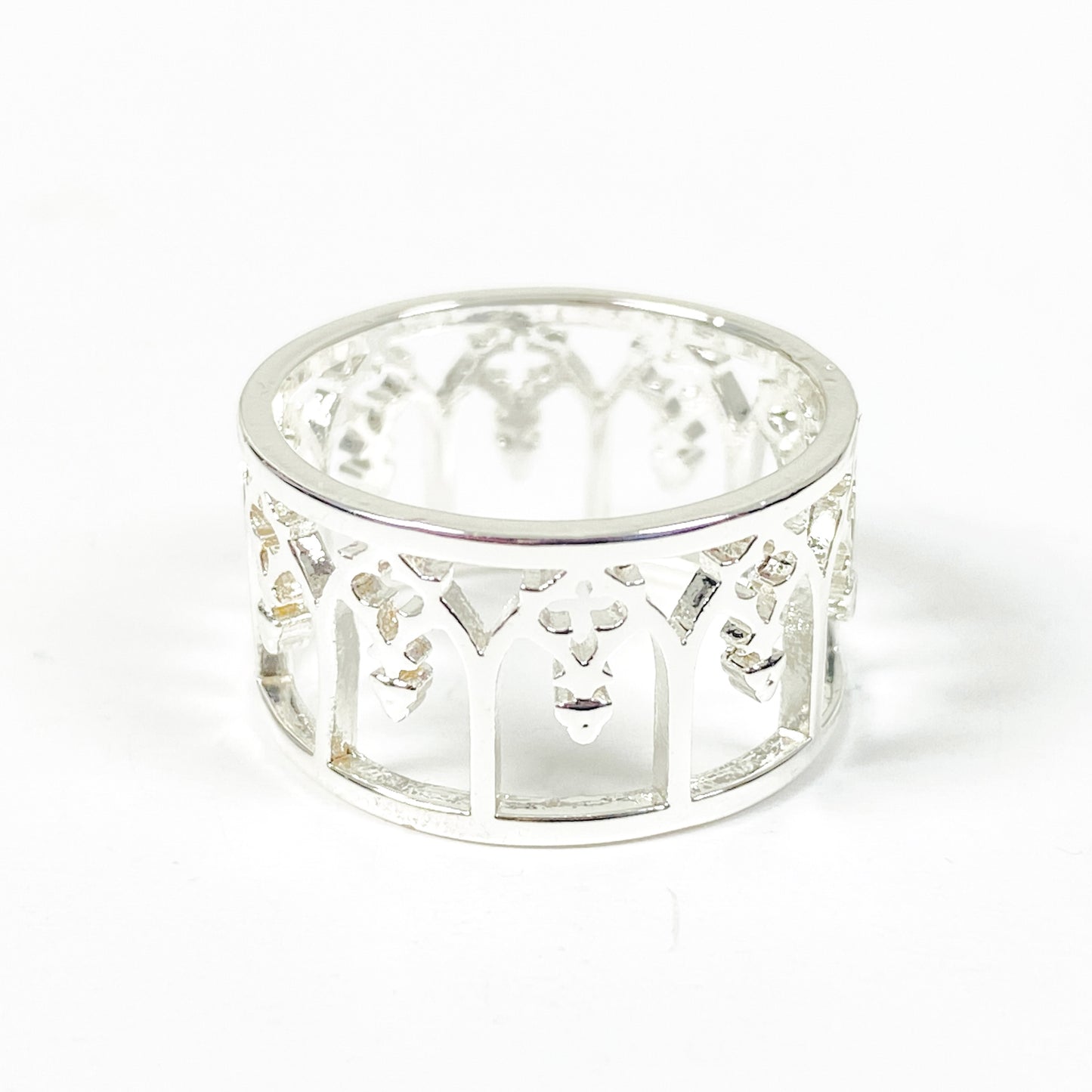 Cathedral Band Ring Silver