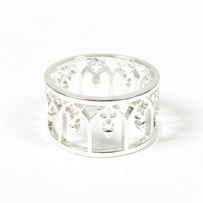 Cathedral Band Ring Silver