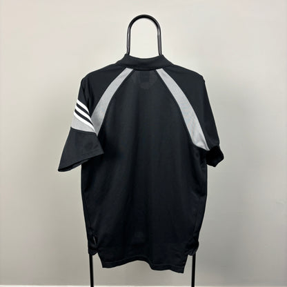 00s Adidas New Zealand All Blacks Rugby T-Shirt Black Small