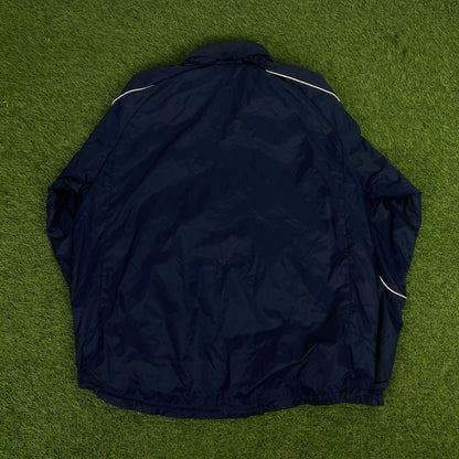 00s Nike Piping Windbreaker Tracksuit Set Jacket + Joggers Blue XL