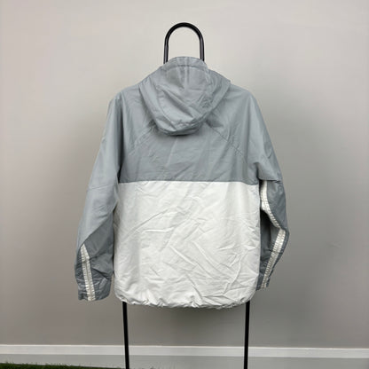 00s Nike Piping Windbreaker Jacket Grey Small