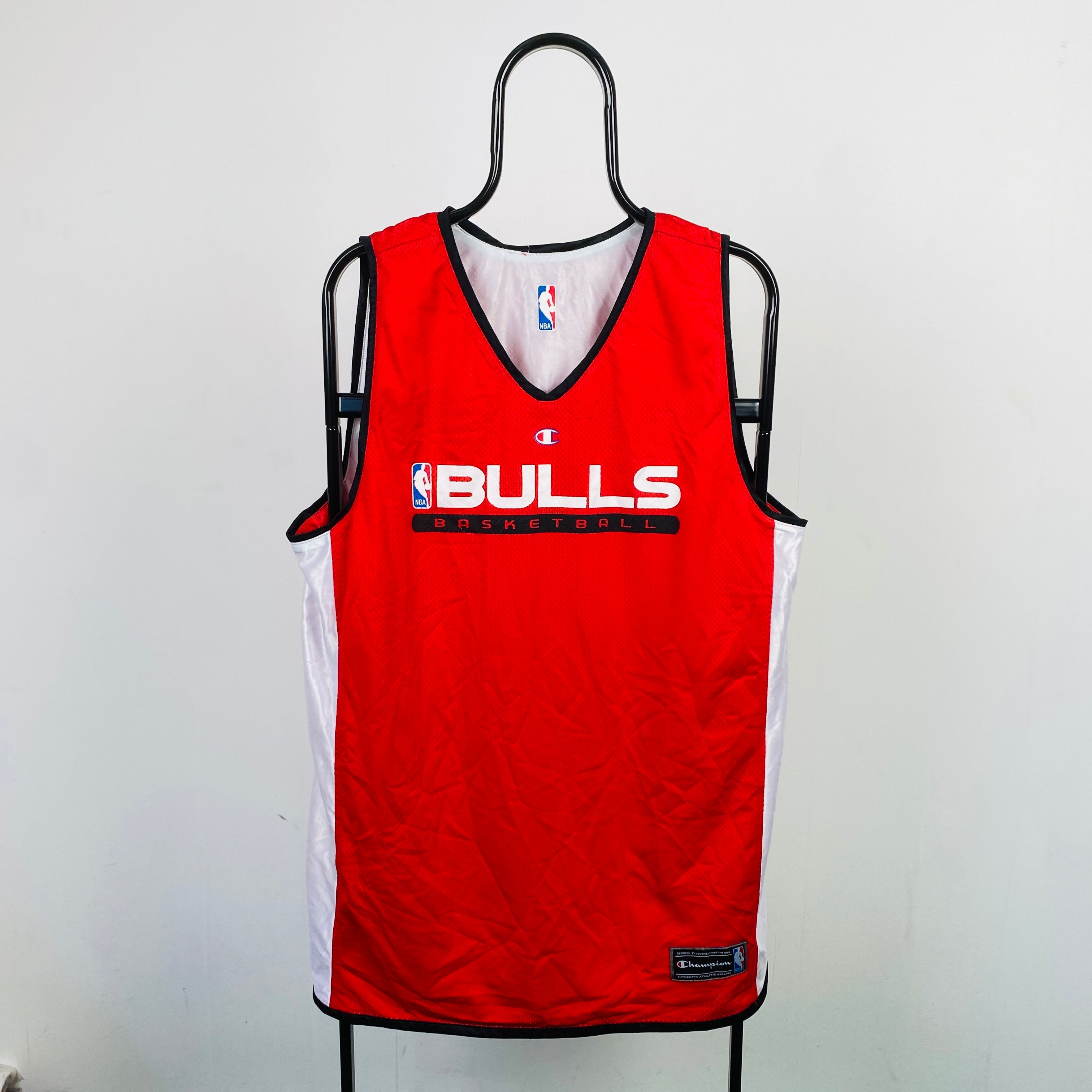 Retro Champion NBA Basketball Jersey Vest T-Shirt Red XXL