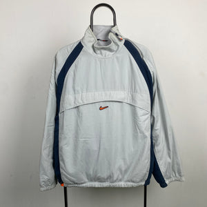 90s Nike Reversible Side Winder Fleece Jacket Grey Large