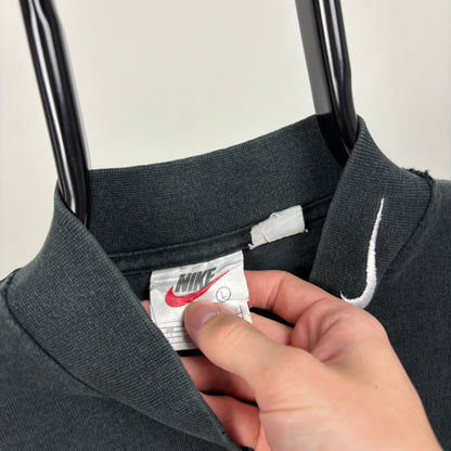 90s Nike Mock Neck Sweatshirt Grey Large