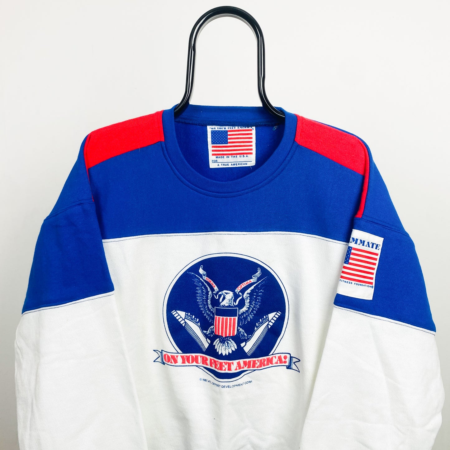 Retro 90s America Sweatshirt White Medium