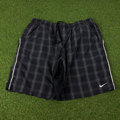 00s Nike Plaid Court Shorts Black XXL