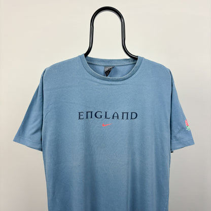 00s Nike England Rugby T-Shirt Blue Large