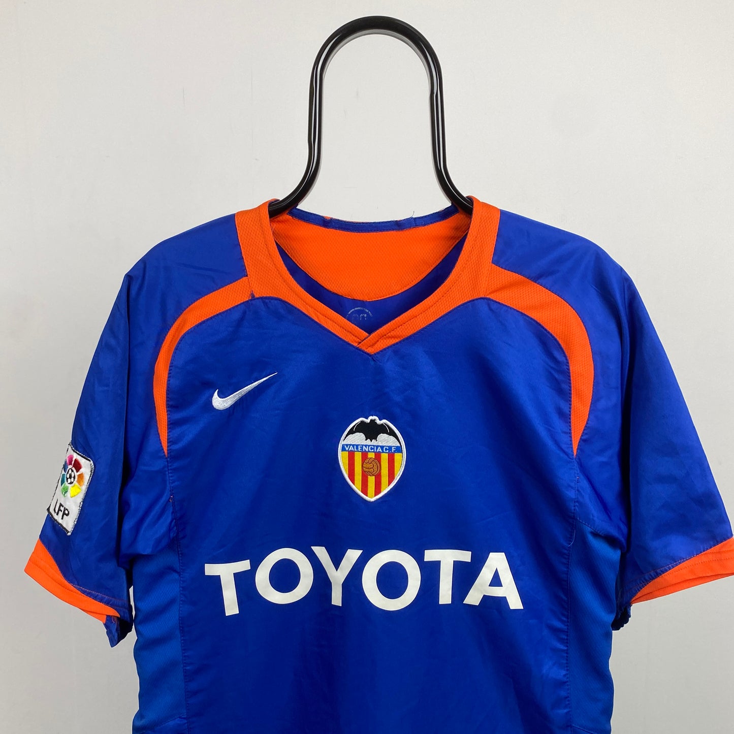 00s Nike Valencia Football Shirt T-Shirt Blue Large