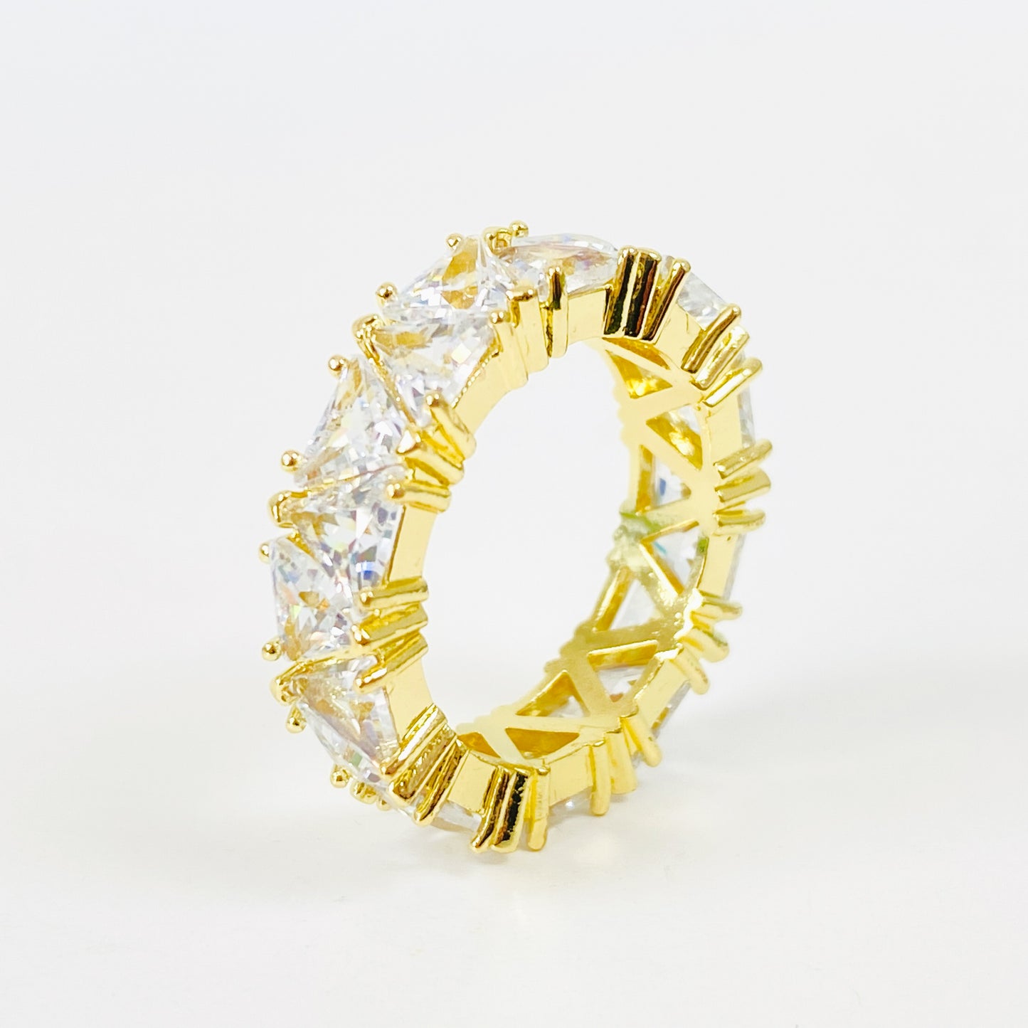 Vintage Cut Gemstone Band Ring Gold