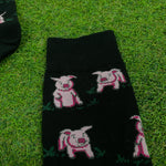 Retro Pig Socks Black UK12-8