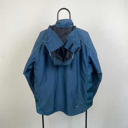 90s Nike ACG Waterproof Coat Jacket Blue Small