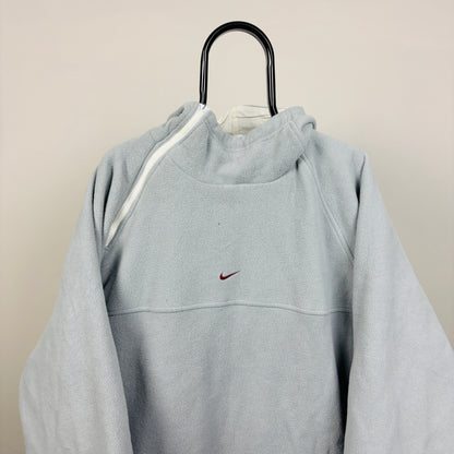 00s Nike Reversible Sidewinder Fleece Coat Jacket White Blue Large