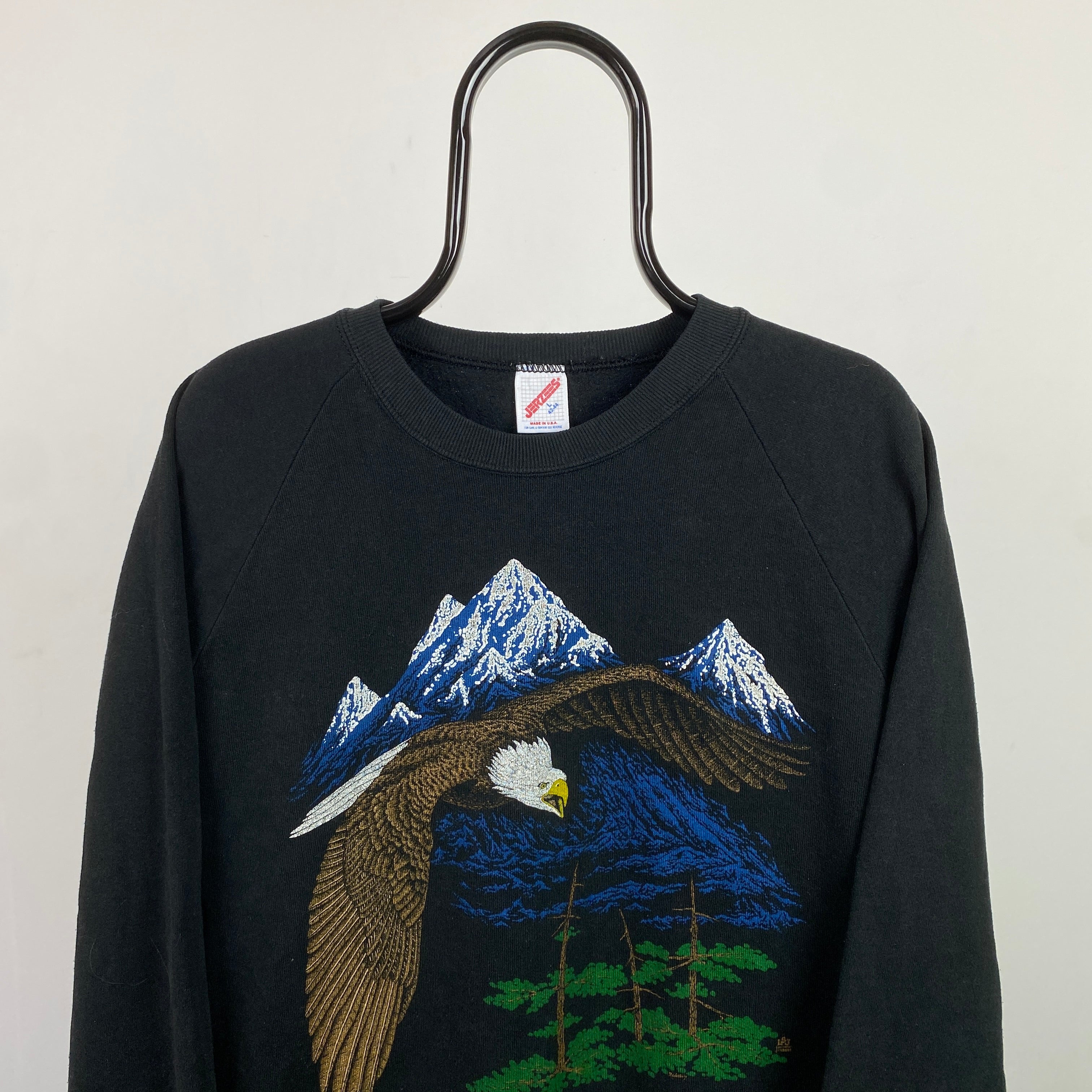 Retro Eagle Sweatshirt Black Large
