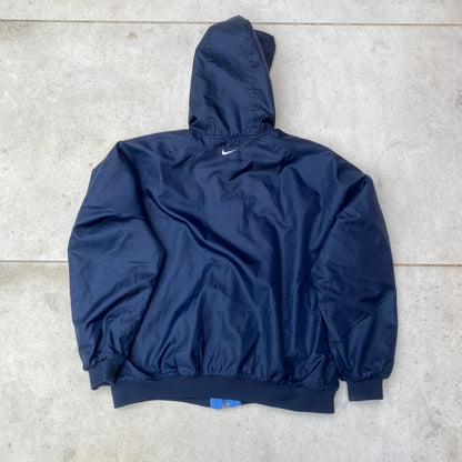 90s Nike Reversible Fleece Coat Jacket Blue Medium