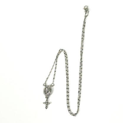 Dainty Jesus Charm Necklace Silver