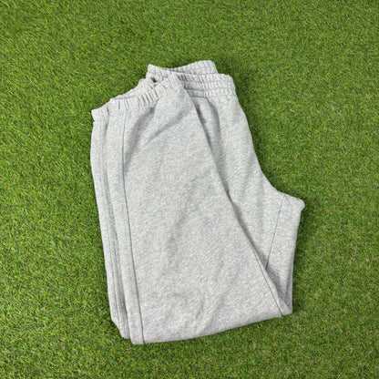 00s Nike Wide Leg Cotton Joggers Grey Medium