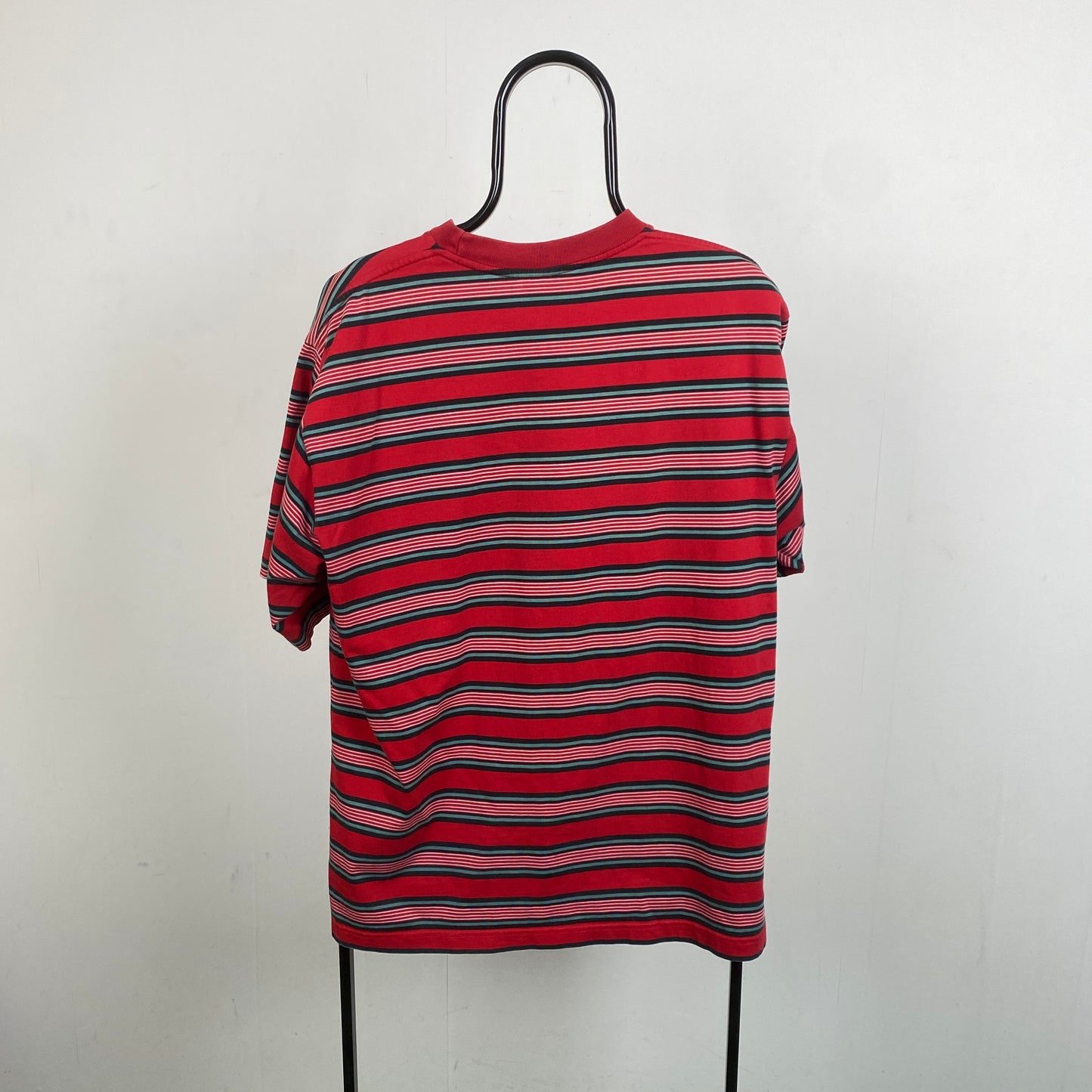 90s Nike Striped T-Shirt Red Medium