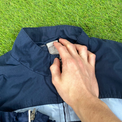 00s Nike Piping Tracksuit Jacket + Joggers Set Blue Large