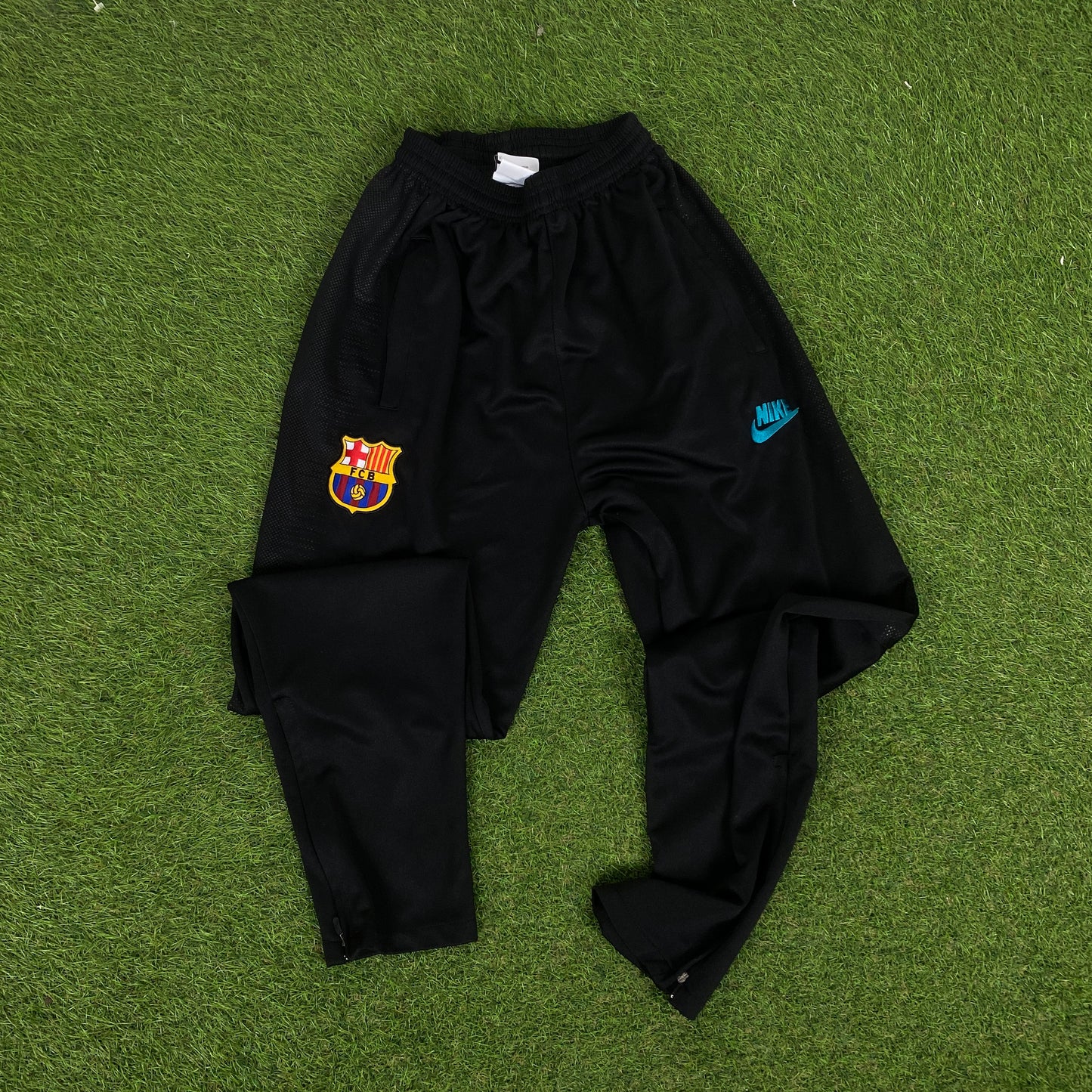 00s Nike Barcelona Dri-Fit Tracksuit Jacket + Joggers Set Black Large