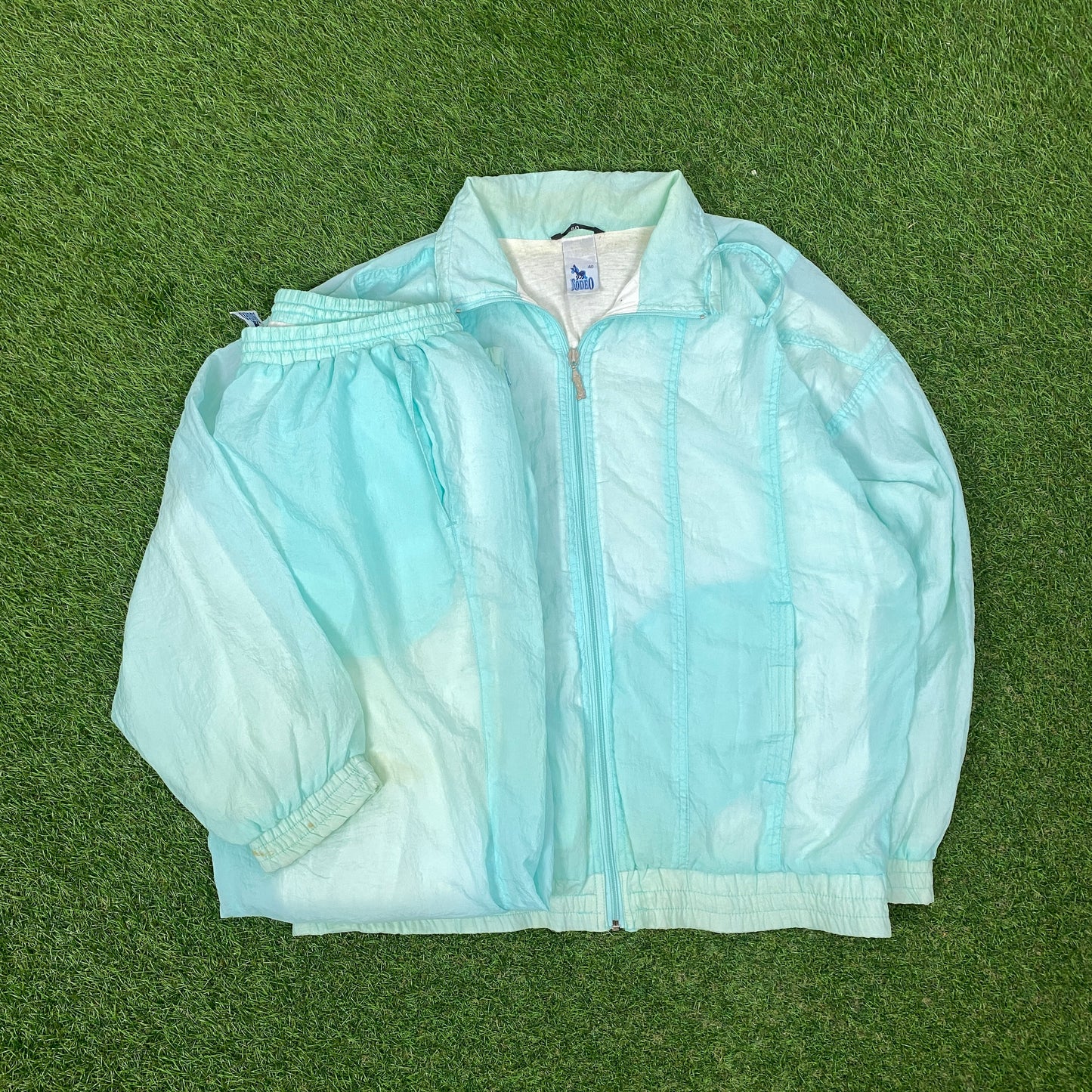 90s Rodeo Shell Tracksuit Jacket + Joggers Set Baby Blue Largeh
