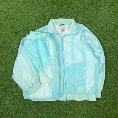 90s Rodeo Shell Tracksuit Jacket + Joggers Set Baby Blue Largeh