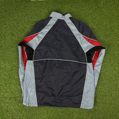 90s Nike Reflective Windbreaker Jacket + Joggers Set Blue Medium