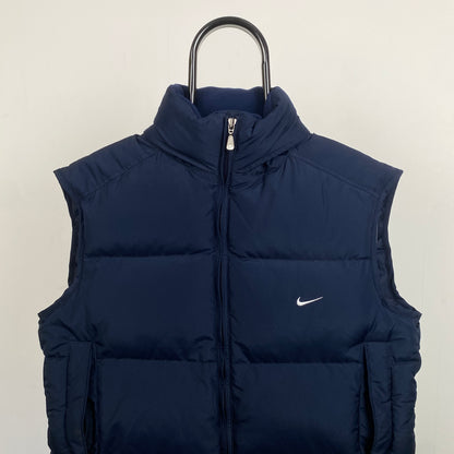 00s Nike Puffer Gilet Jacket Blue Medium