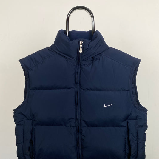 00s Nike Puffer Gilet Jacket Blue Medium