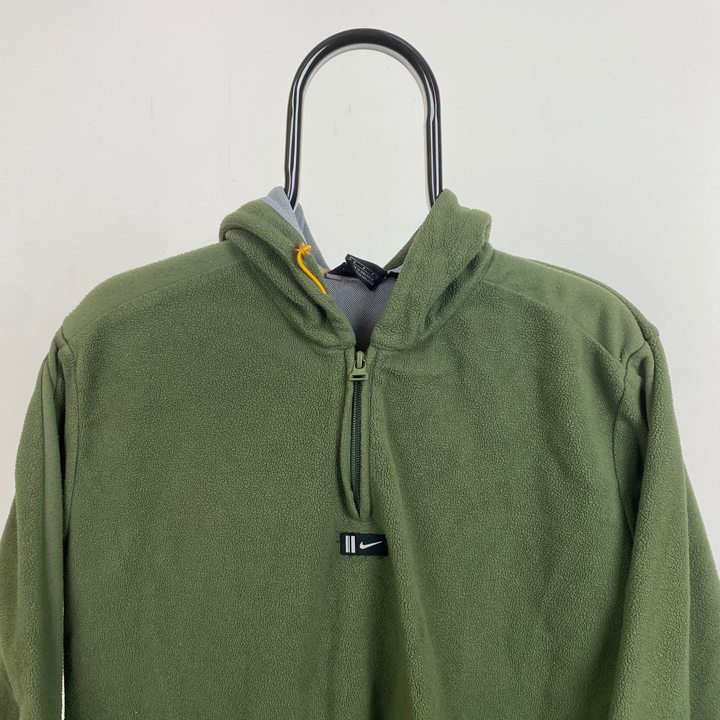 00s Nike 1/4 Zip Fleece Hoodie Green Small