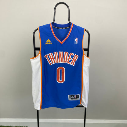 00s Adidas Oklahoma City Thunder Basketball Jersey T-Shirt Blue Medium