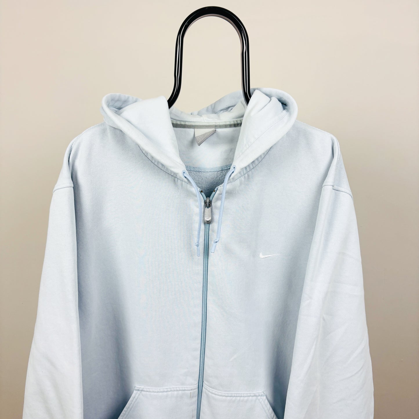 90s Nike Zip Hoodie Baby Blue XL