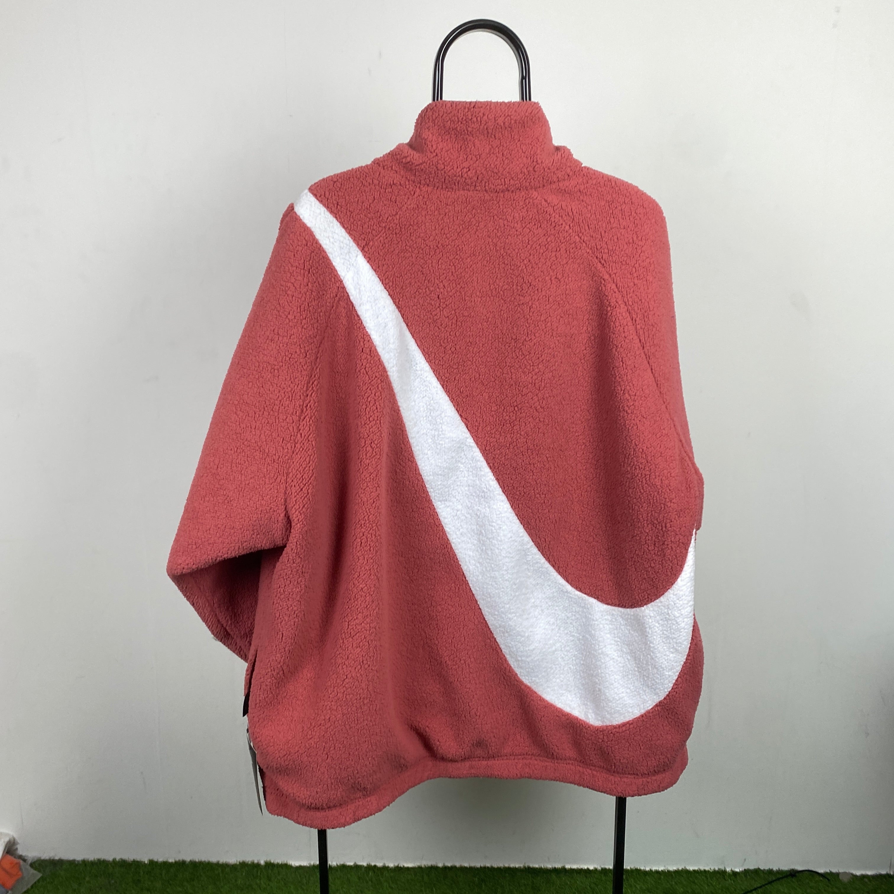 00s Nike Reversible Fleece Coat Jacket Pink XL