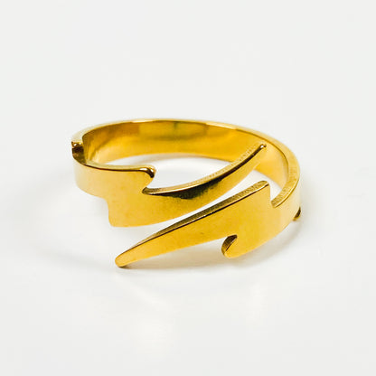 Retro Vintage Lightning Ring Gold