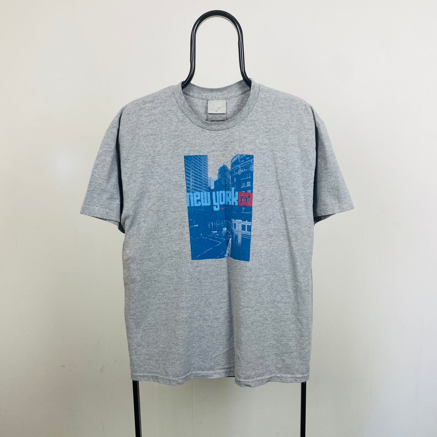 00s Nike New York Run T-Shirt Grey Medium