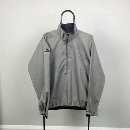 90s Nike ACG Packable Windbreaker Jacket Grey Medium