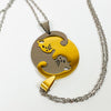 Retro Cat Pair Necklace Chain Silver Gold