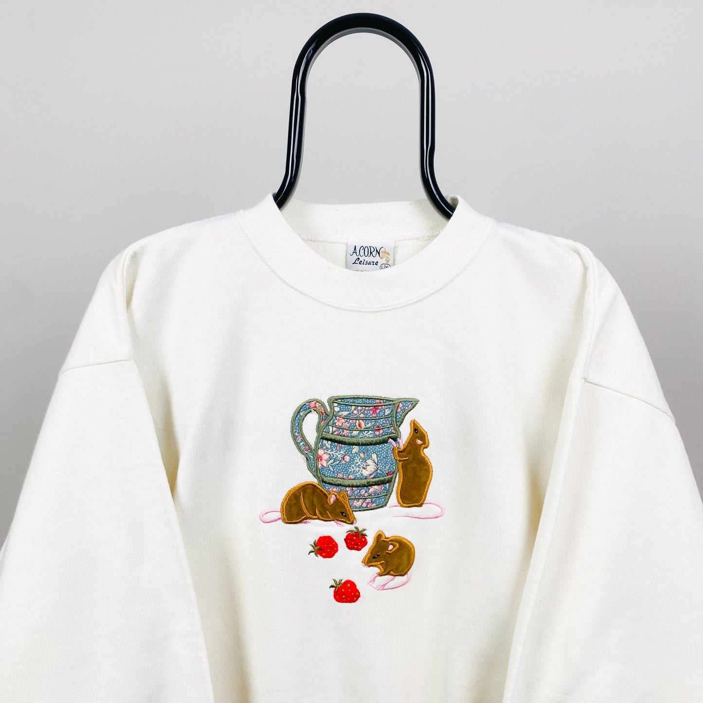 90s Acorn Mouse Sweatshirt Brown Large