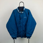 90s Nike Reversible Puffer Coat Jacket Blue XL