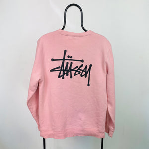 Retro 00s Stussy Sweatshirt Pink Medium