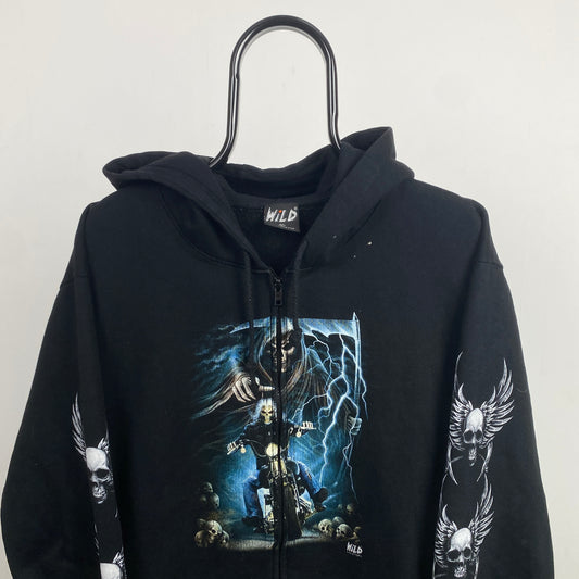 Retro 90s Skeleton Hoodie Black XL