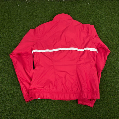 00s Nike Piping Windbreaker Jacket + Joggers Set Pink Medium