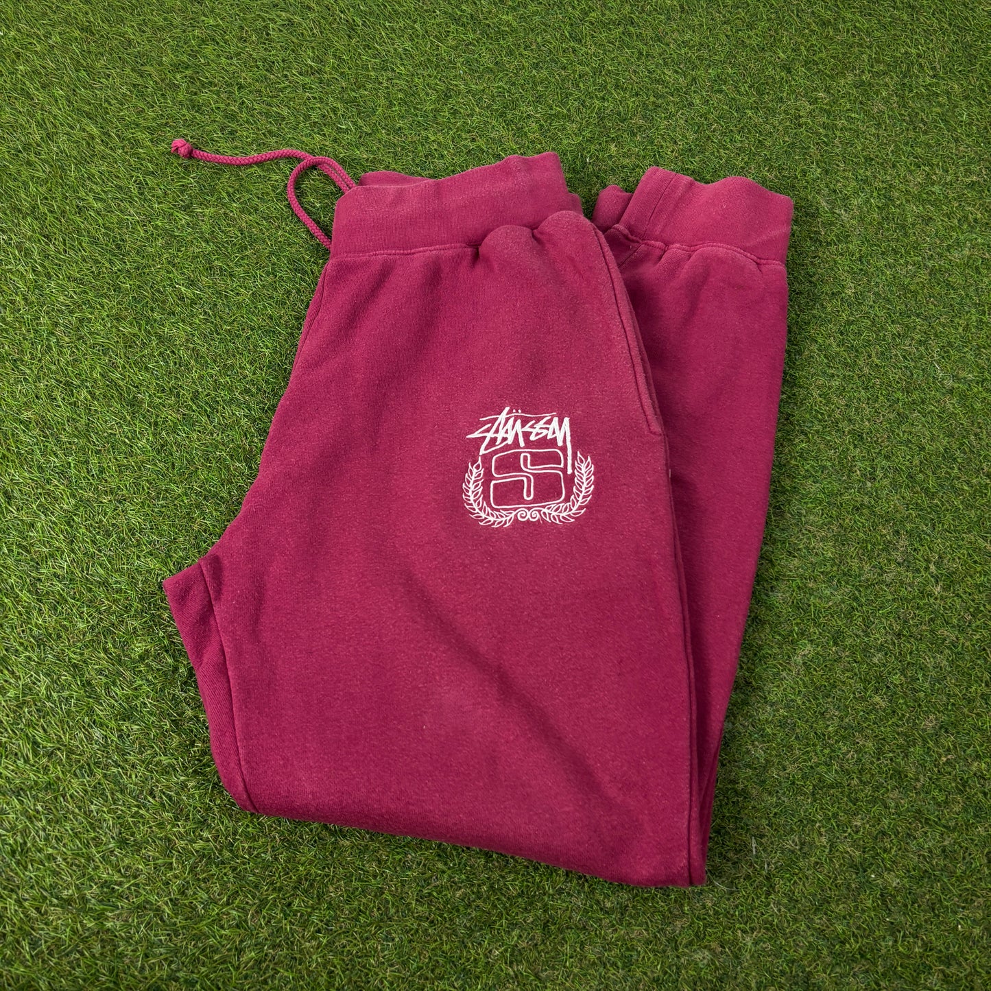 00s Stussy Cotton Joggers Red Small