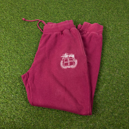00s Stussy Cotton Joggers Red Small