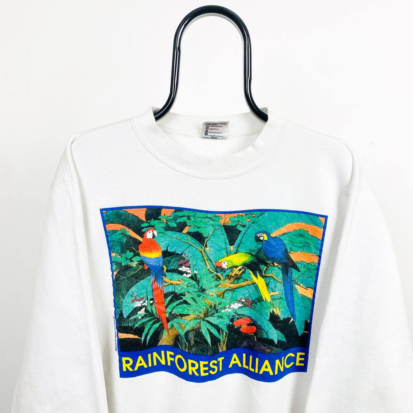 Retro 90s Hanes Rainforest Alliance Sweatshirt White Large