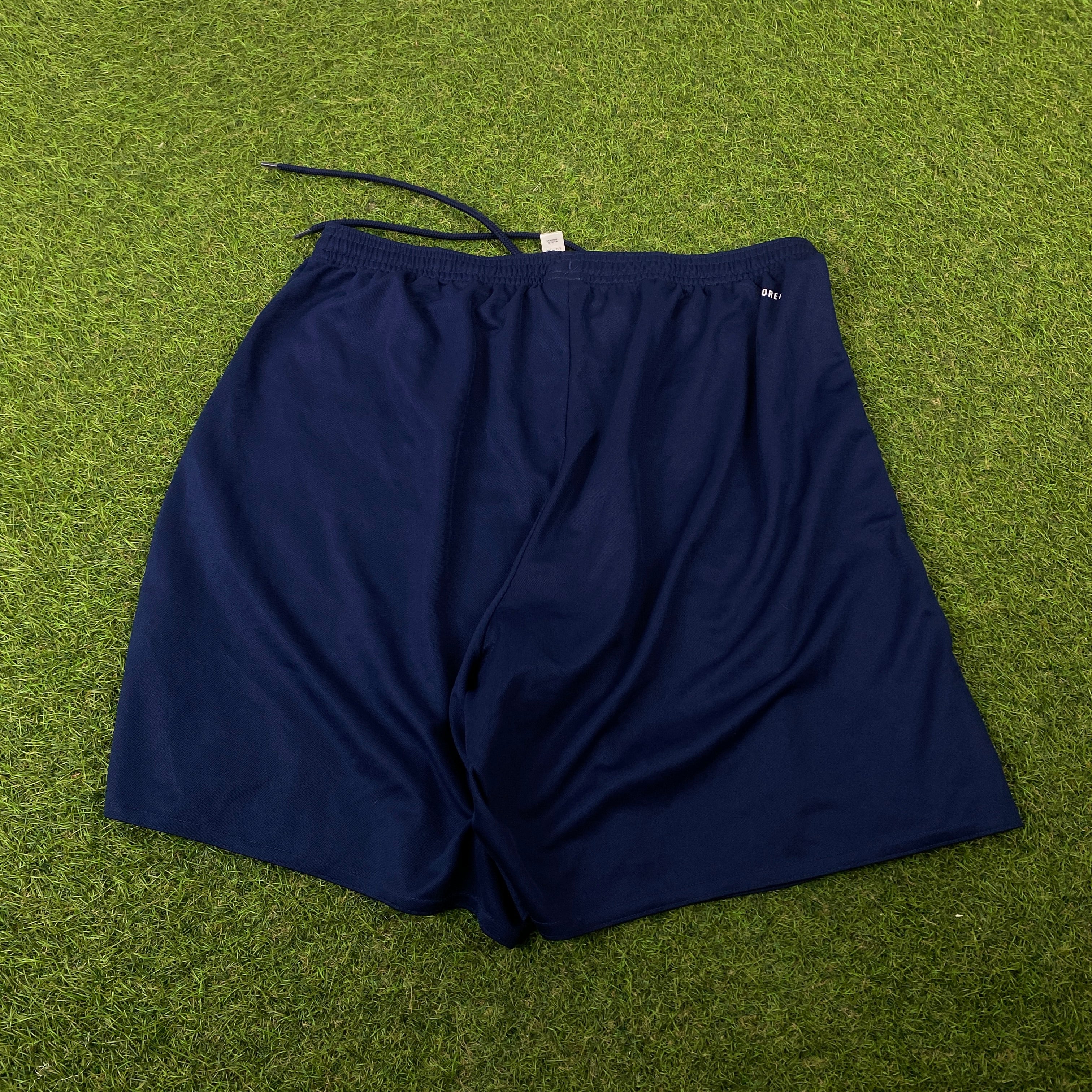 00s Adidas Nylon Football Shorts Blue Large