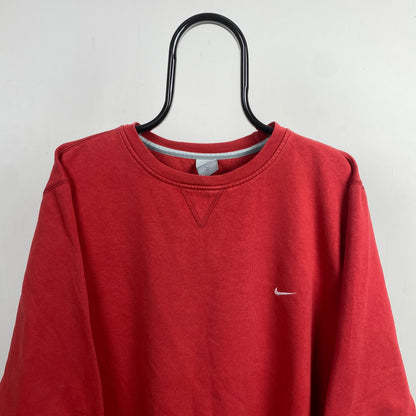 00s Nike Heavyweight Sweatshirt Red Large