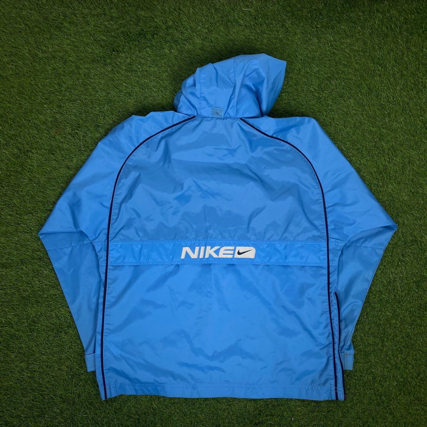 90s Nike Piping Tracksuit Jacket + Joggers Set Blue Small
