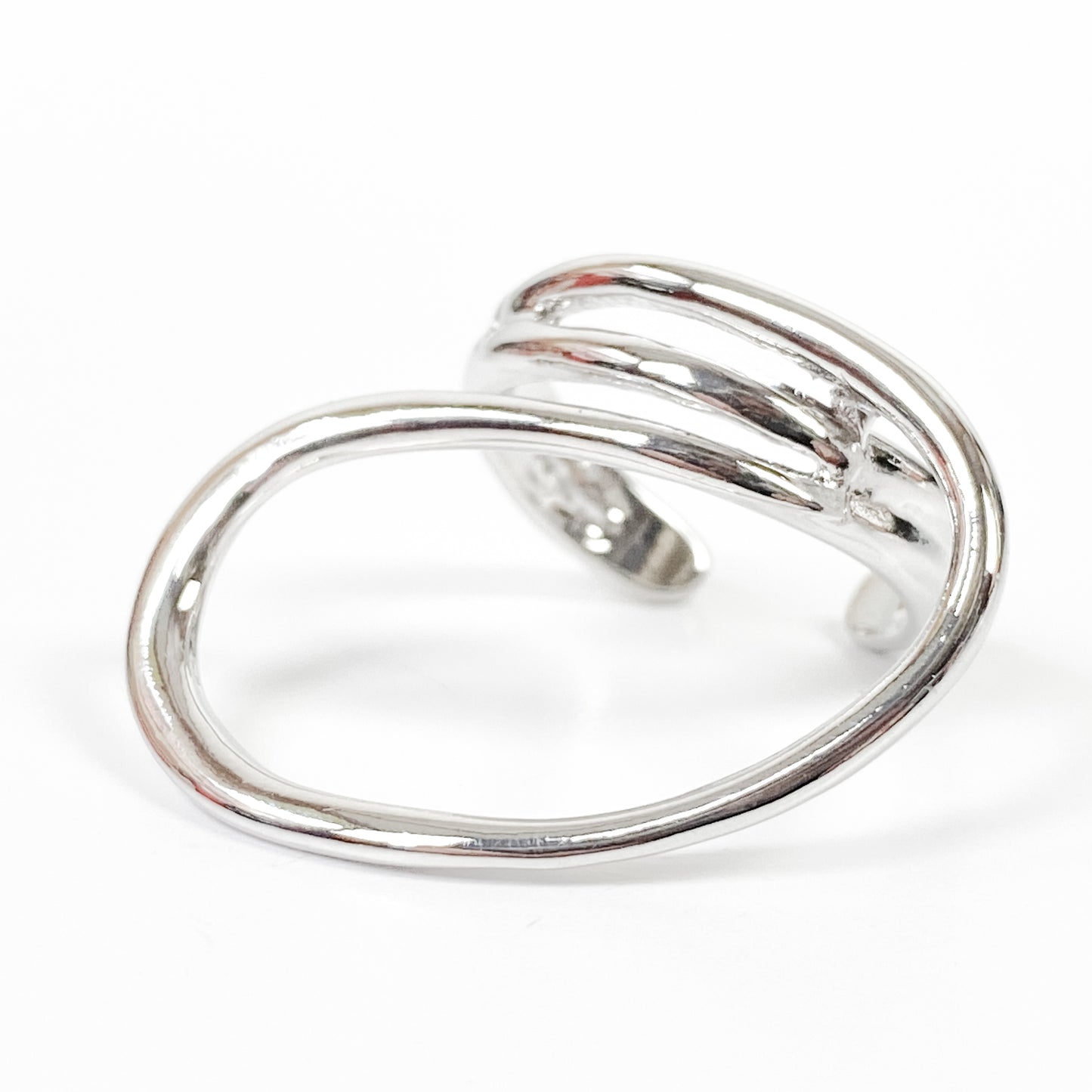 Vintage Retro Adjustable Spiral Ring Silver