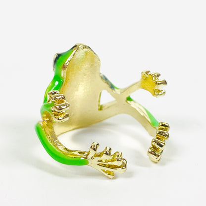 Retro Adjustable Frog Ring Gold